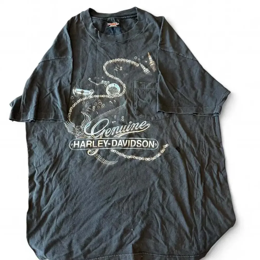 Vintage 1993 Harley-Davidson H-D of Edison Pocket T-Shirt XL